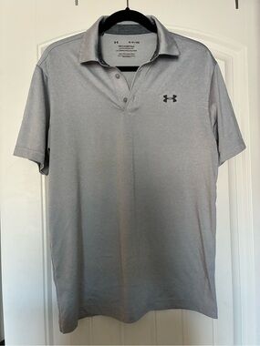 Under Armour Light Gray Men’s Polo with Logo